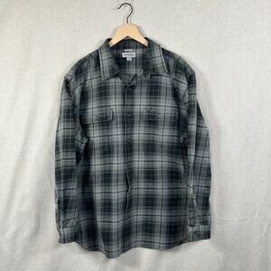 Carhartt Mens Button Down Plaid Shacket Size 2XL Thick Knit Cotton Farmer Cowboy